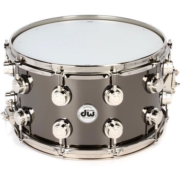 DW Collector's Series Metal Snare Drum - 8 x 14 inch - Black Nickel Over Brass - USED