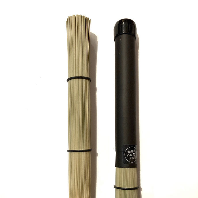 Straw Bristle Rods THINNER Plastic / Rubber Handle