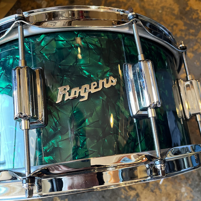 Shop Demo - ROGERS Snare Drum - 6.5 x 14 DYNA-SONIC EMERALD GREEN PEARL