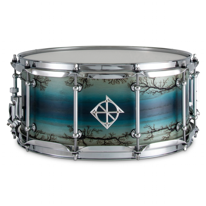 Dixon Artisan Enchanted Ash Snare Drum 6.5 x 14 Electric Blue Burst