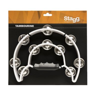Stagg Cutaway Plastic Tambourine - 20 Jingles - WHITE