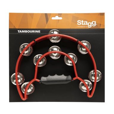 Stagg Cutaway Plastic Tambourine - 20 Jingles - RED