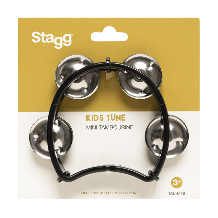 TAB-MINI/BK Cutaway Tambourine 4 Jingle Black