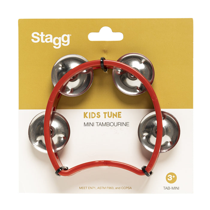 TAB-MINI/RD Cutaway Tambourine 4 Jingle Red