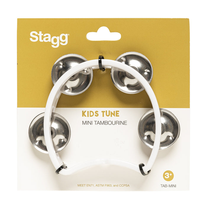 TAB-MINI/WH Cutaway Tambourine 4 Jingle White