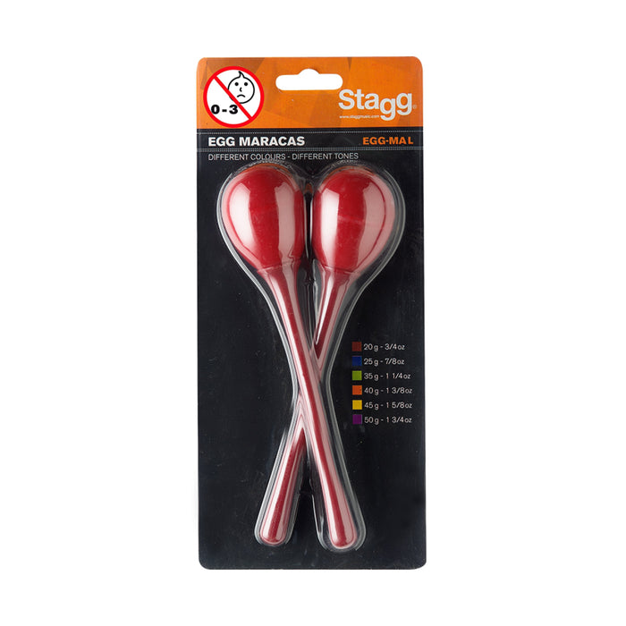 EGG-MA L/RD 2 Pc Egg Maracas Red