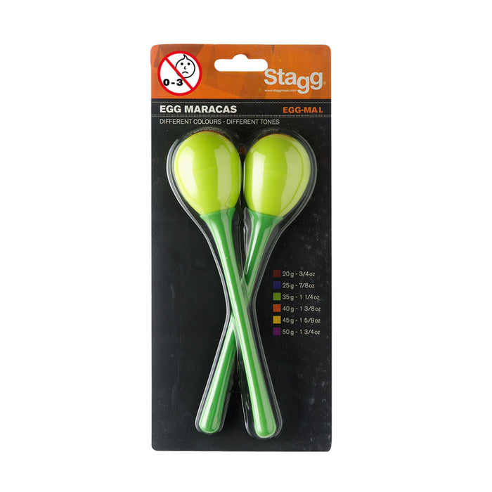 EGG-MA L/GR 2 Pc Egg Maracas Green