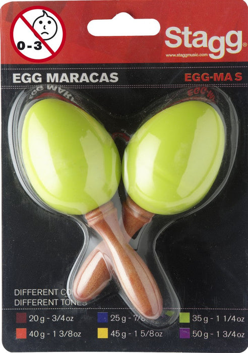 EGG-MA S/GR 2 Pc Egg Maracas Green