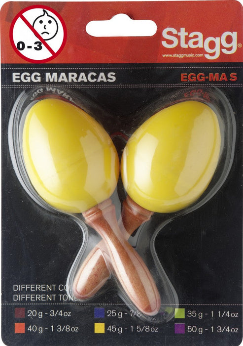 EGG-MA S/YW 2Pc Egg Maracas Yellow