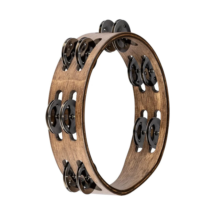 Meinl CTA2WB 8" Compact Double Row Steel Jingles Tambourine VINTAGE Walnut Brown