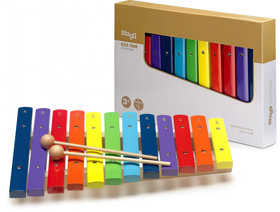 XYLO-J12 Wooden Xylophone RAINBOW