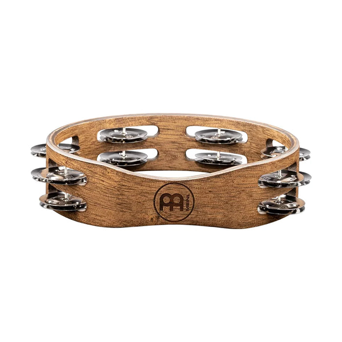 Meinl CTA2WB 8" Compact Double Row Steel Jingles Tambourine VINTAGE Walnut Brown