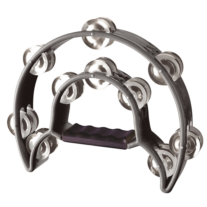 Stagg Cutaway Plastic Tambourine - 20 Jingles - BLACK