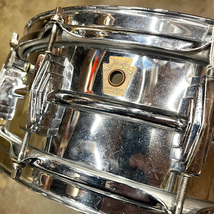Ludwig Supraphonic 5 x 14 COB Chrome Over Brass Pre Serial - Early 1960s USED VINTAGE Snare Drum