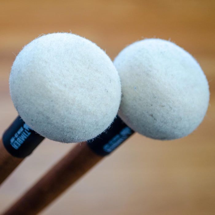 Timber Drum Comapny Timpani Mallets Medium Felt Sticks for Drum Set, Cymbal Roll, Percussion  Birch Wood Handles 15.25"