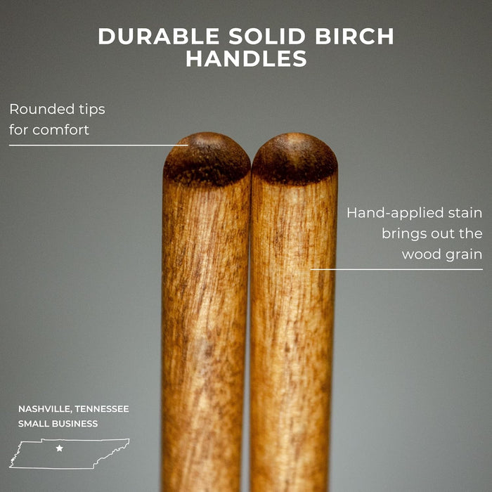 Timber Drum Comapny Timpani Mallets Medium Felt Sticks for Drum Set, Cymbal Roll, Percussion  Birch Wood Handles 15.25"