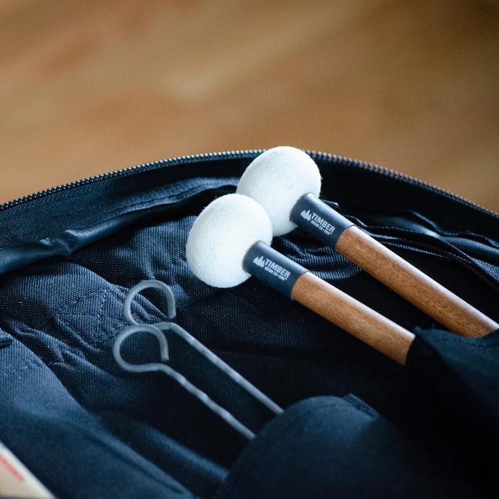 Timber Drum Comapny Timpani Mallets Medium Felt Sticks for Drum Set, Cymbal Roll, Percussion  Birch Wood Handles 15.25"