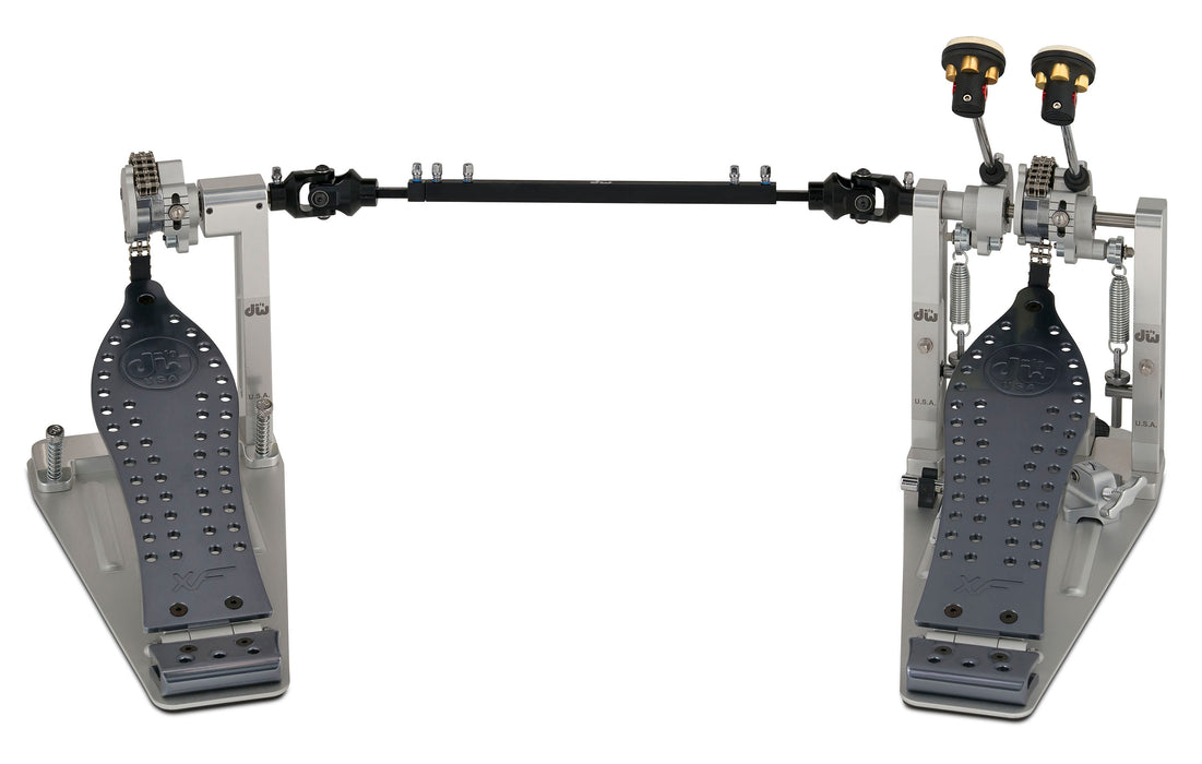 DW MFG Series Machined Chain Drive Double Bass Drum Pedal with Extended Footboard