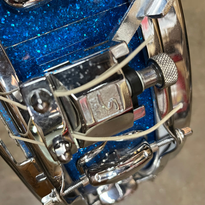 SLINGERLAND StudioKing Maple Blue Glitter 10 LUG NASHVILLE 4 X 14 USED VINTAGE Snare Drum