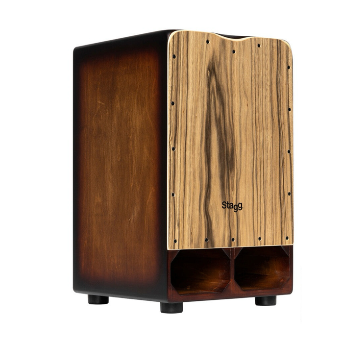 Stagg Cannon Cajon with Extra Bass Punch- Ebony