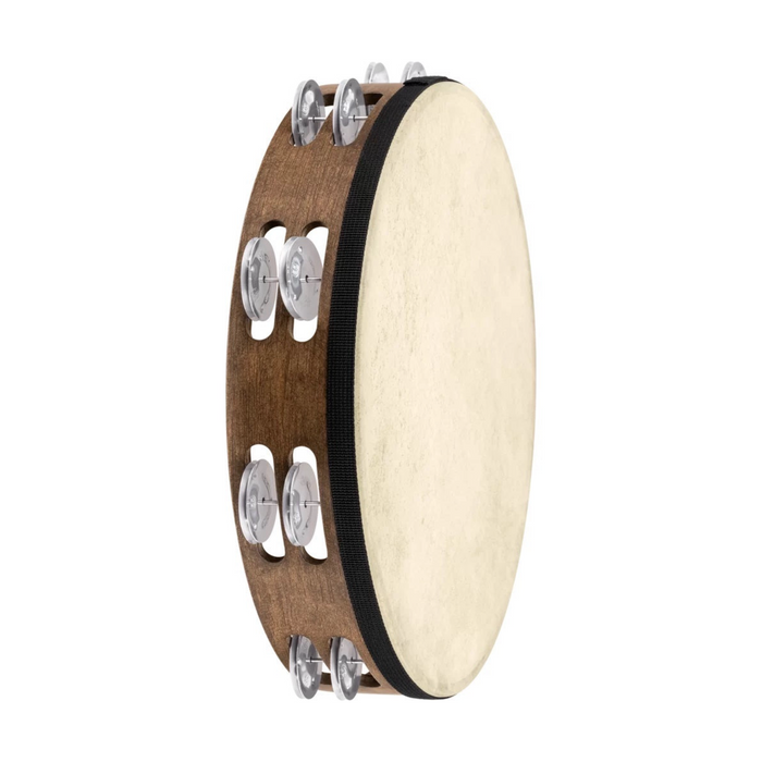 Meinl - Tamburello 12" Walnut Brown Goat Skin Tambourine Jingles FD12TAM