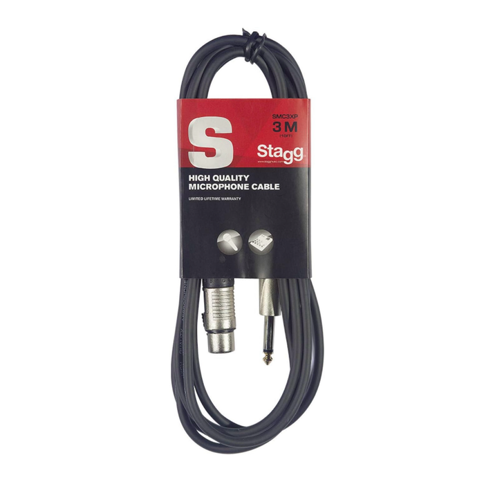 Stagg SMC3XP Microphone Cable, XLR to 1/4 inch Black 10ft