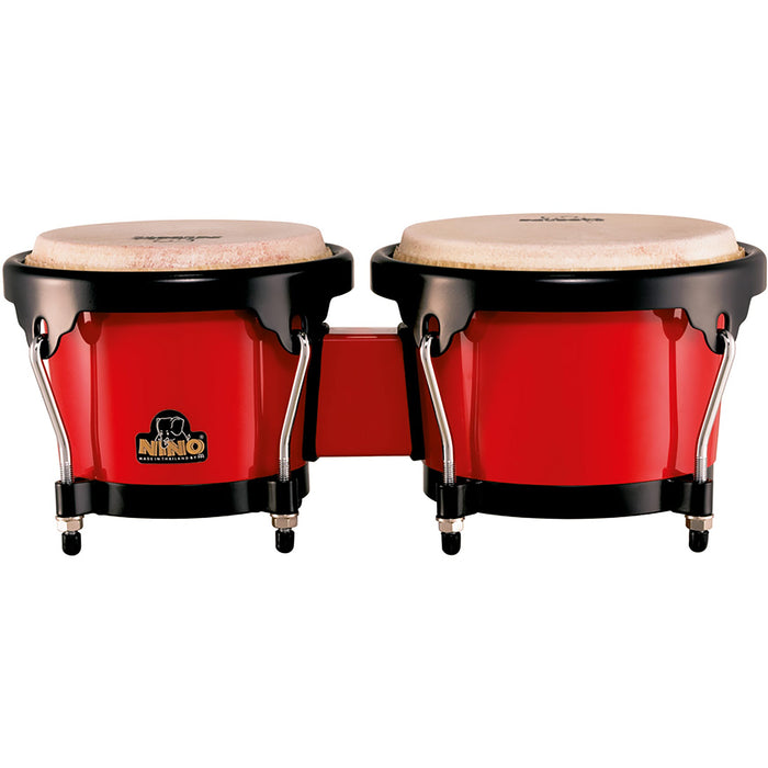 Meinl NINO ABS Bongos Plus 6 1/2" & 7 1/2" Red Shell/ Black Hardware