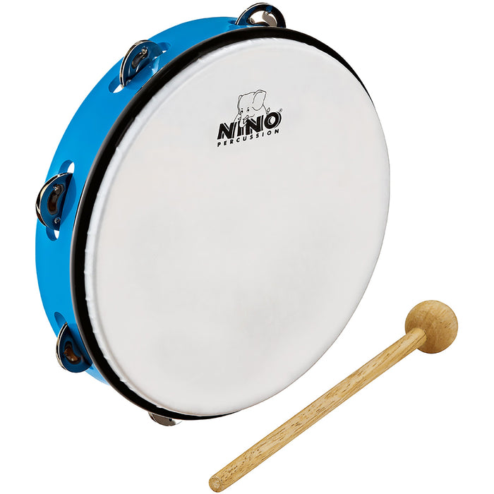 Meinl NINO ABS 10" Tambourine  1 Row Jingles w/ Beater Sky-Blue