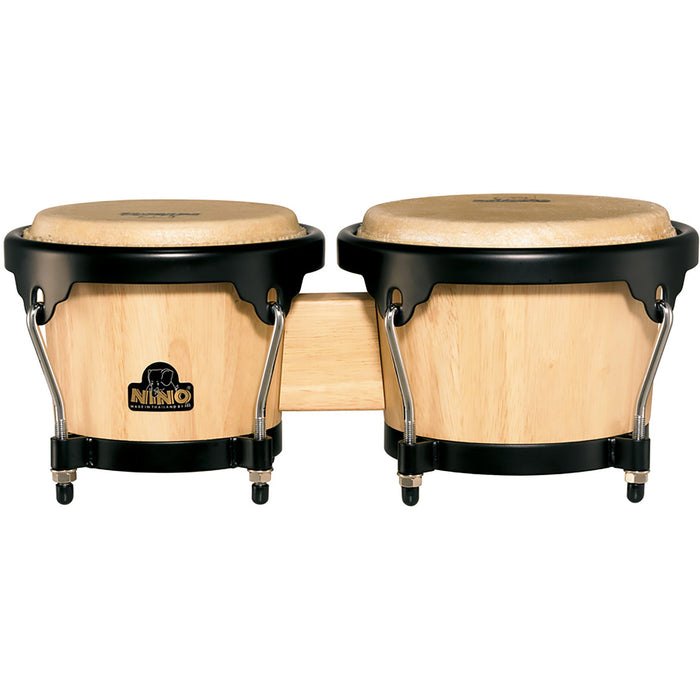 Meinl NINO Wood Bongos 6 1/2" & 7 1/2" Natural/ Black Hardware
