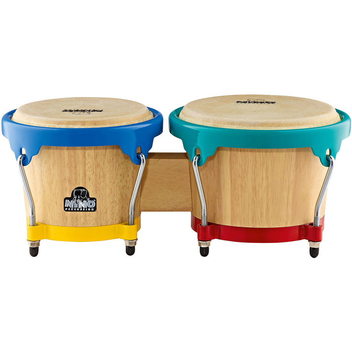 Meinl NINO Wood Bongos 6 1/2" & 7 1/2" Natural/ Harlekin Hardware