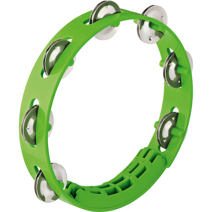 Nino Percussion Compact ABS Tembourine, Grass Green, 8", 1 Row Version