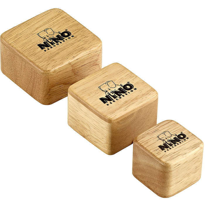 Meinl NINO Wood Shakers Square Cube 3 piece Set Natural