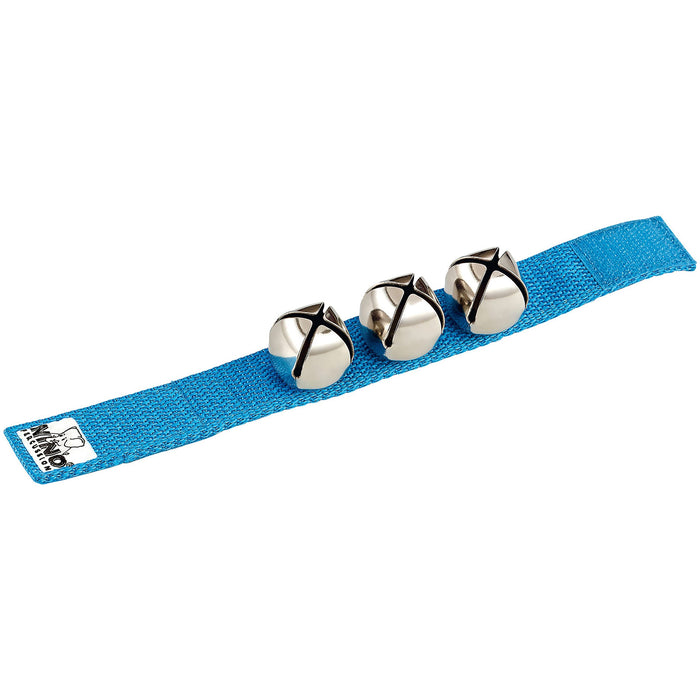 Meinl NINO Wrist Bells 9' Strap w/ 3 Bells Blue