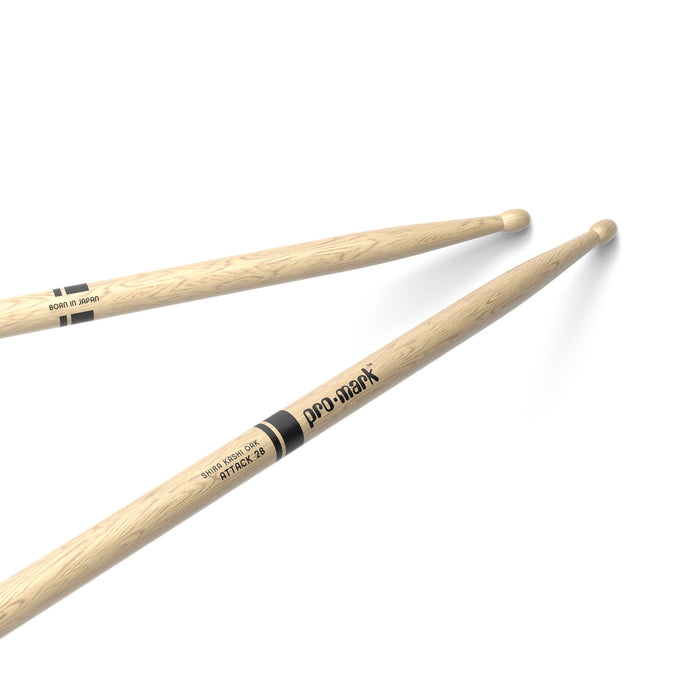 ProMark Classic Attack 2B Shira Kashi Oak Drumstick, Oval Wood Tip