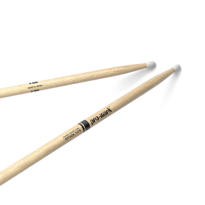 ProMark Classic Attack 747B Shira Kashi Oak Drumstick, Oval Nylon Tip