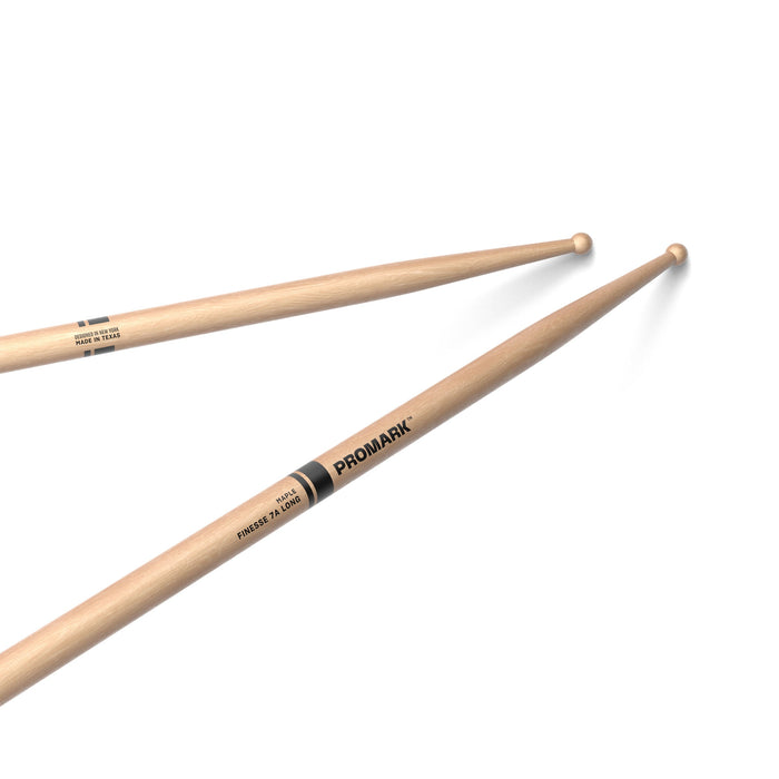 ProMark Finesse 7A Long Maple Drumstick, Small Round Wood Tip