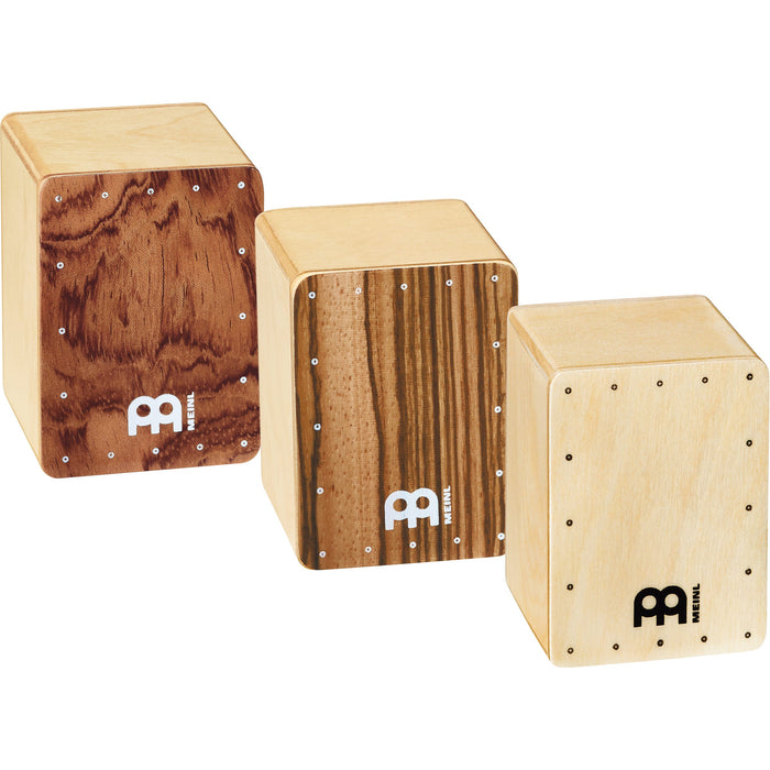 Meinl Mini Cajon Shaker, Bubinga / Natural / Zebrano Front, Three Different Volumes