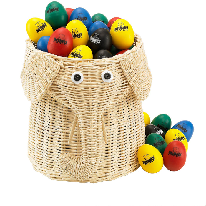 Meinl NINO Plastic Egg Shaker Assortment of 80 Pieces with Basket