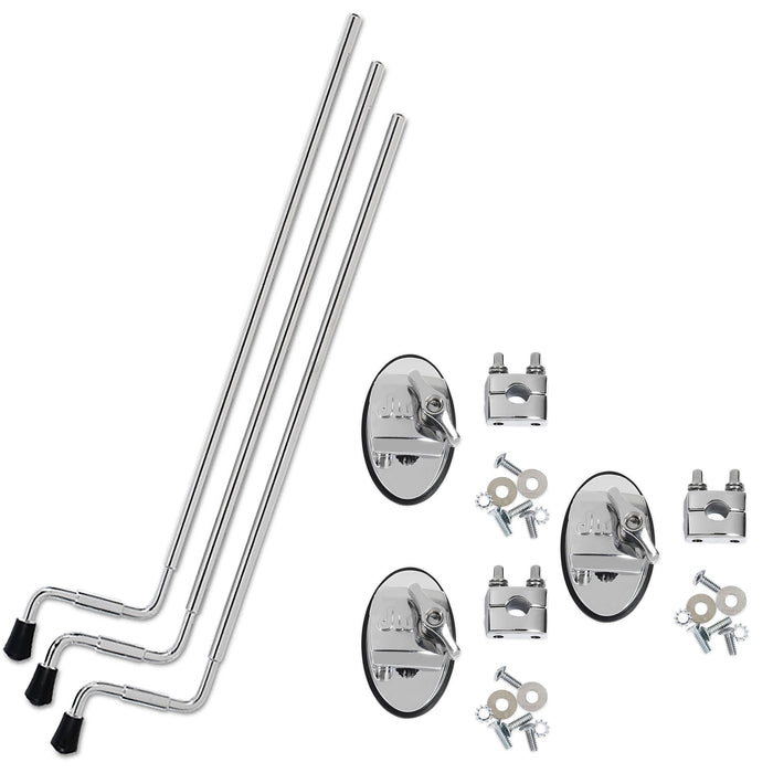 DW Floor Tom Leg Set w/ Hinged Brackets - Chrome