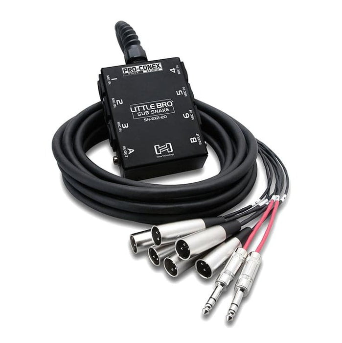 Hosa Pro-Conex Little Bro' Sub Snake w/ 6 XLR Sends & 2 TRS Returns 20ft