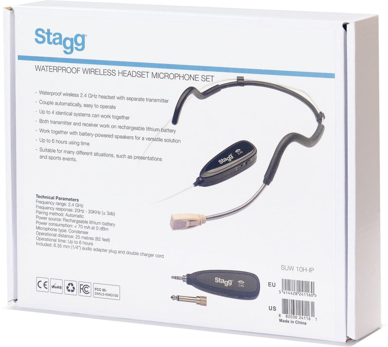 Stagg Wireless Headset Microphone Set Water Resistant- SUW 10H-IP