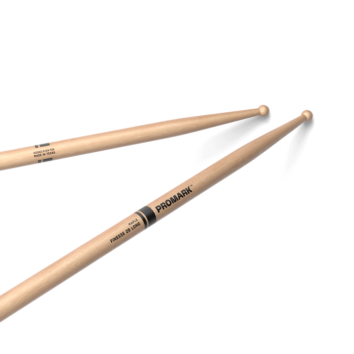 ProMark Finesse 2B Long Maple Drumstick, Small Round Wood Tip
