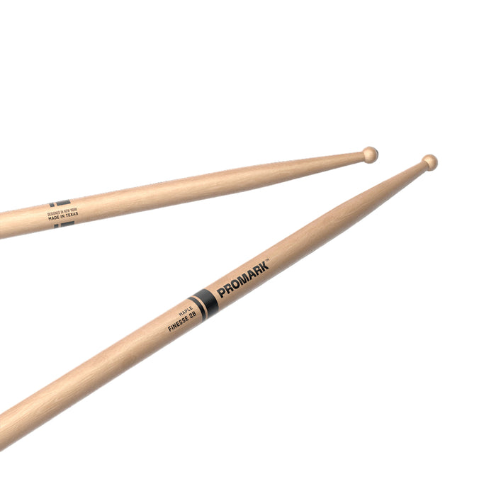 ProMark Finesse 2B Maple Drumstick, Small Round Wood Tip