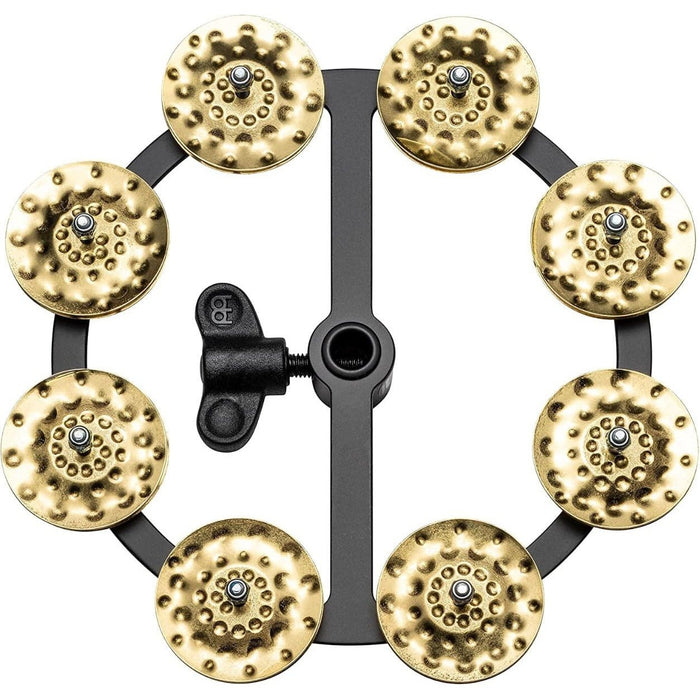 Meinl Headliner Hi Hat Tambourine 5 inch with Hammered Brass Jingles 1 Row Black