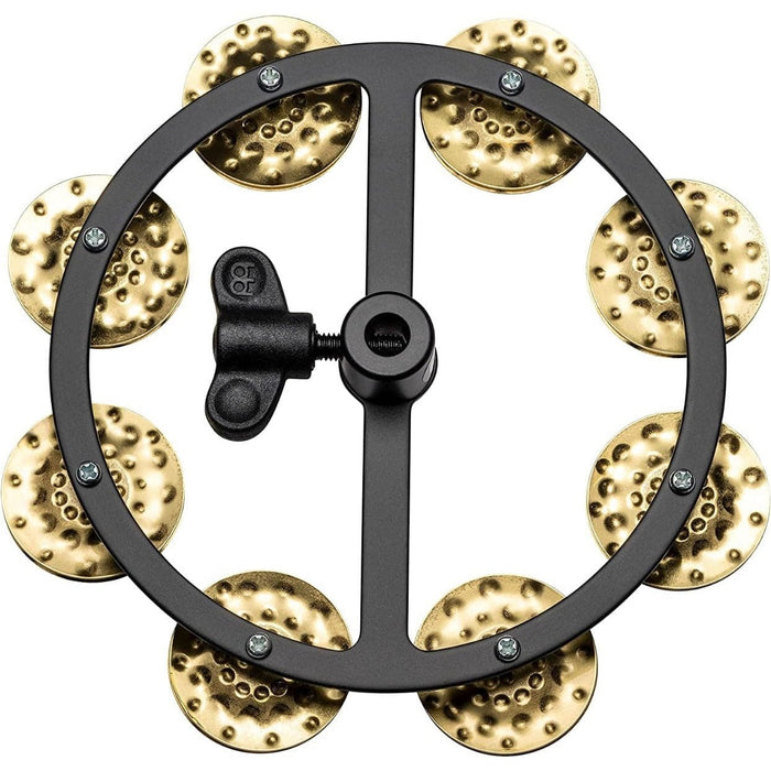 Meinl Headliner Hi Hat Tambourine 5 inch with Hammered Brass Jingles 1 Row Black