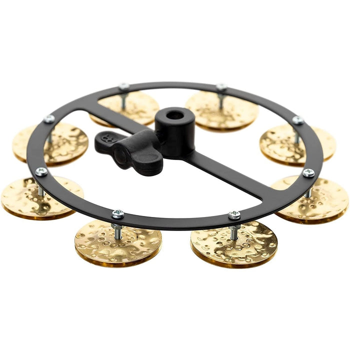 Meinl Headliner Hi Hat Tambourine 5 inch with Hammered Brass Jingles 1 Row Black