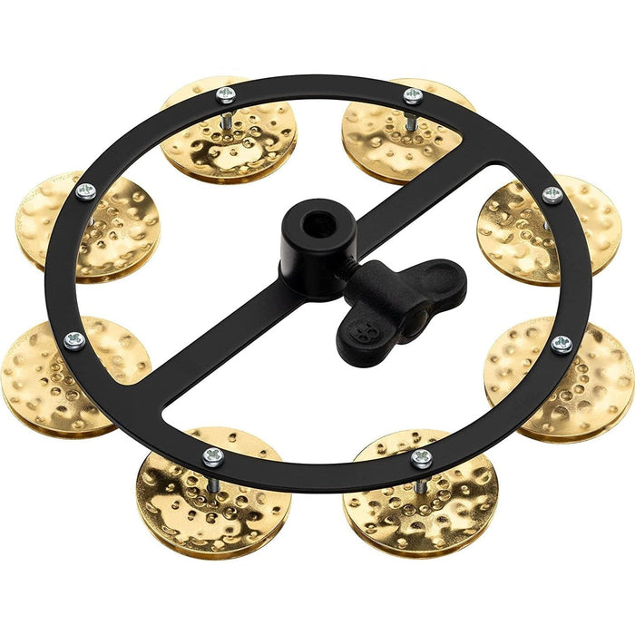 Meinl Headliner Hi Hat Tambourine 5 inch with Hammered Brass Jingles 1 Row Black