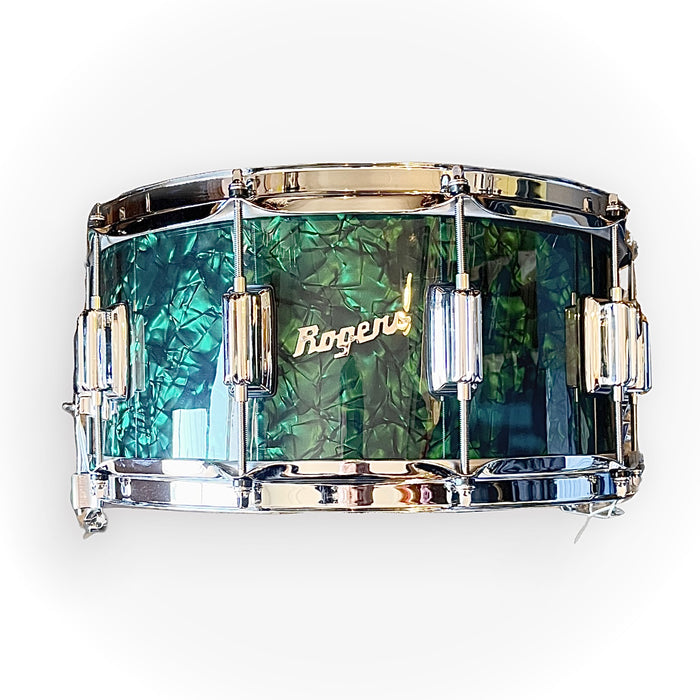 Shop Demo - ROGERS Snare Drum - 6.5 x 14 DYNA-SONIC EMERALD GREEN PEARL
