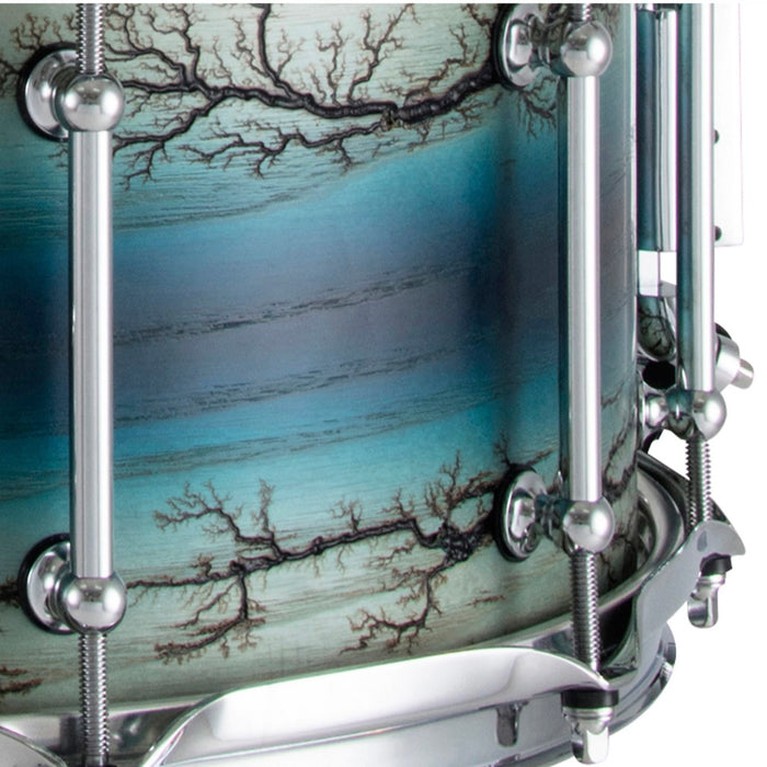 Dixon Artisan Enchanted Ash Snare Drum 6.5 x 14 Electric Blue Burst