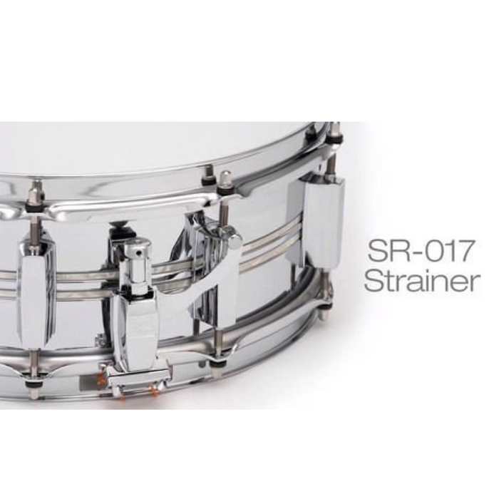 Pearl DuoLuxe Chrome over Brass Snare Drum - 6.5 x 14 - Aged White Marine Pearl Inlay